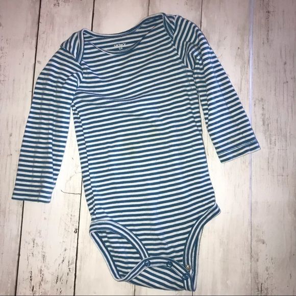 18 month Carter’s blue stripe onesie elephant pant lot - Picture 5 of 12